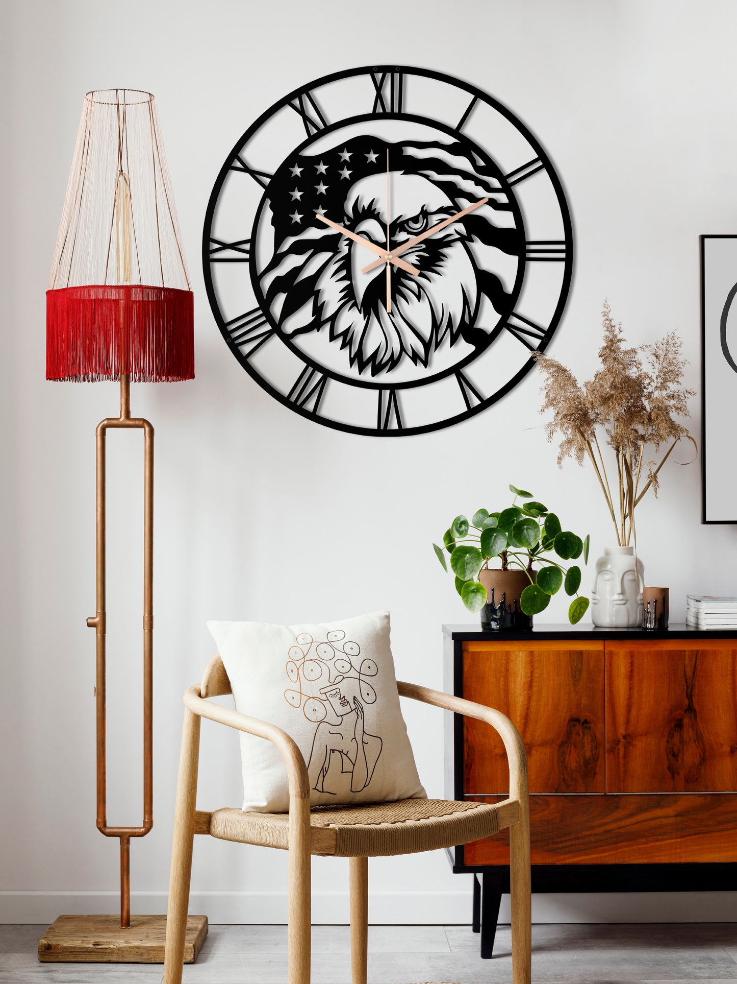 224-Dekoratif Metal Duvar Saati