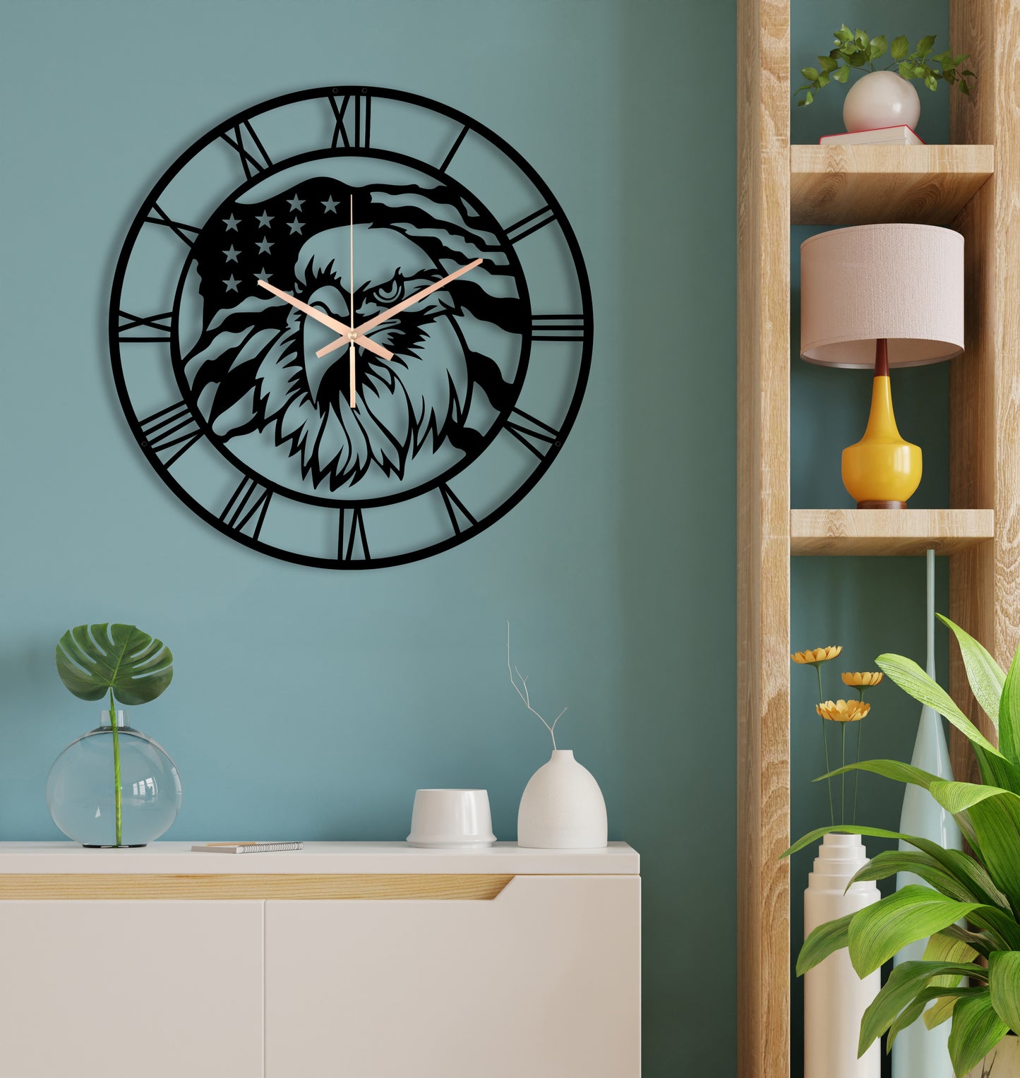 224-Dekoratif Metal Duvar Saati