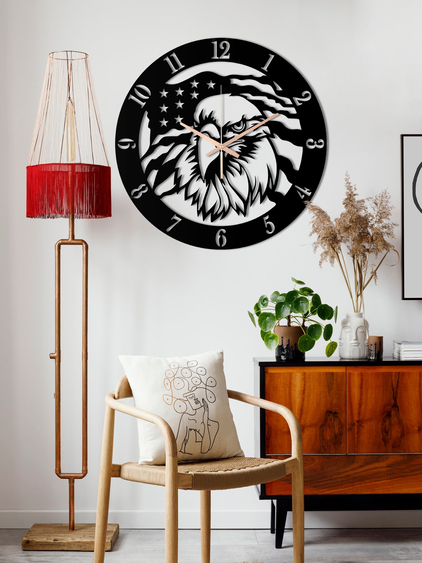 225-Dekoratif Metal Duvar Saati