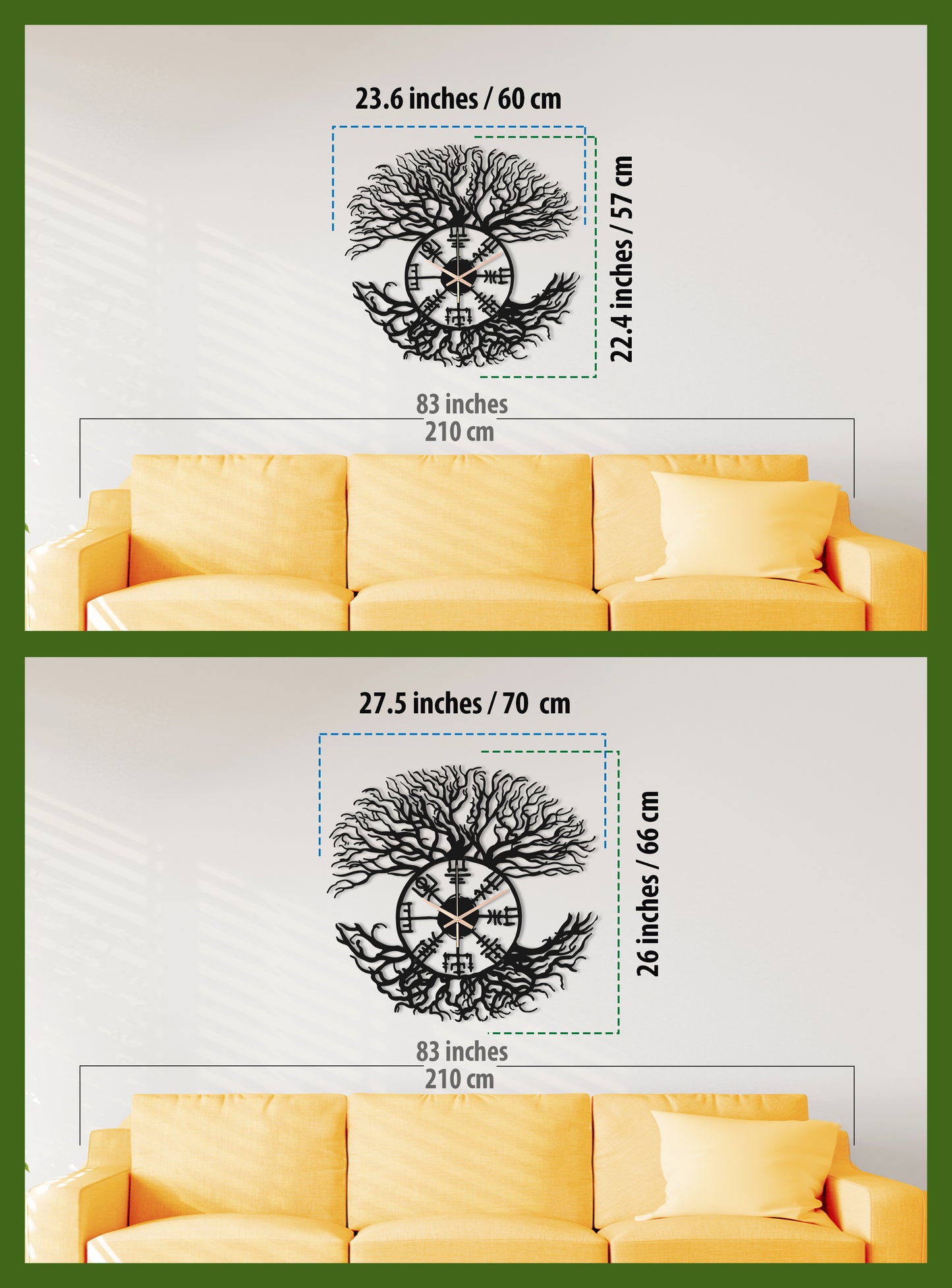 227-Dekoratif Metal Duvar Saati