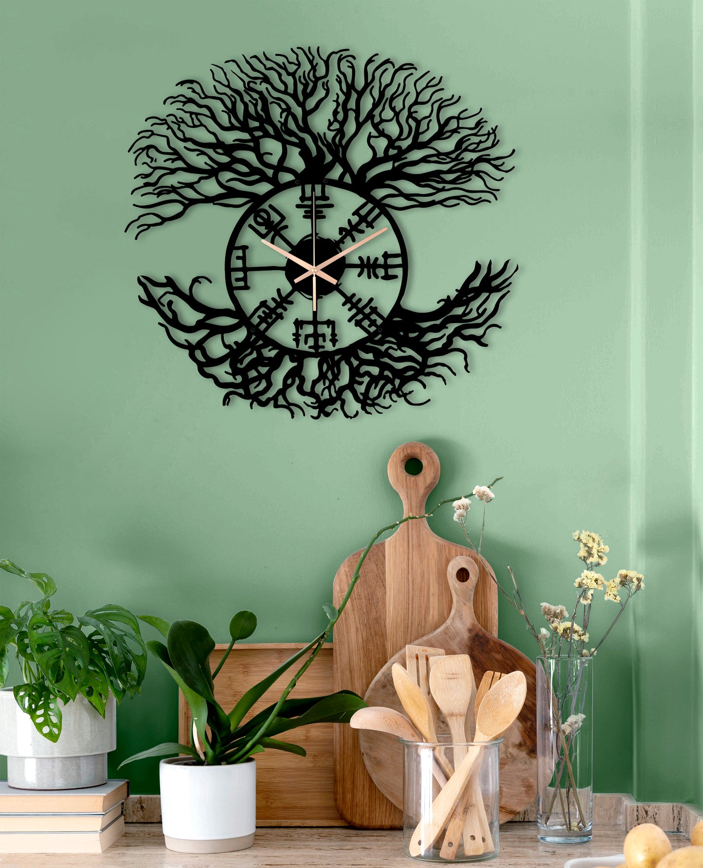 227-Dekoratif Metal Duvar Saati