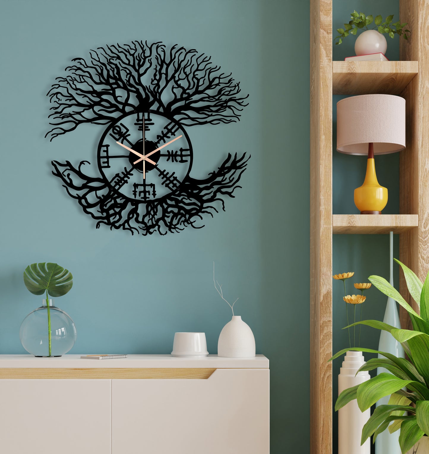 227-Dekoratif Metal Duvar Saati