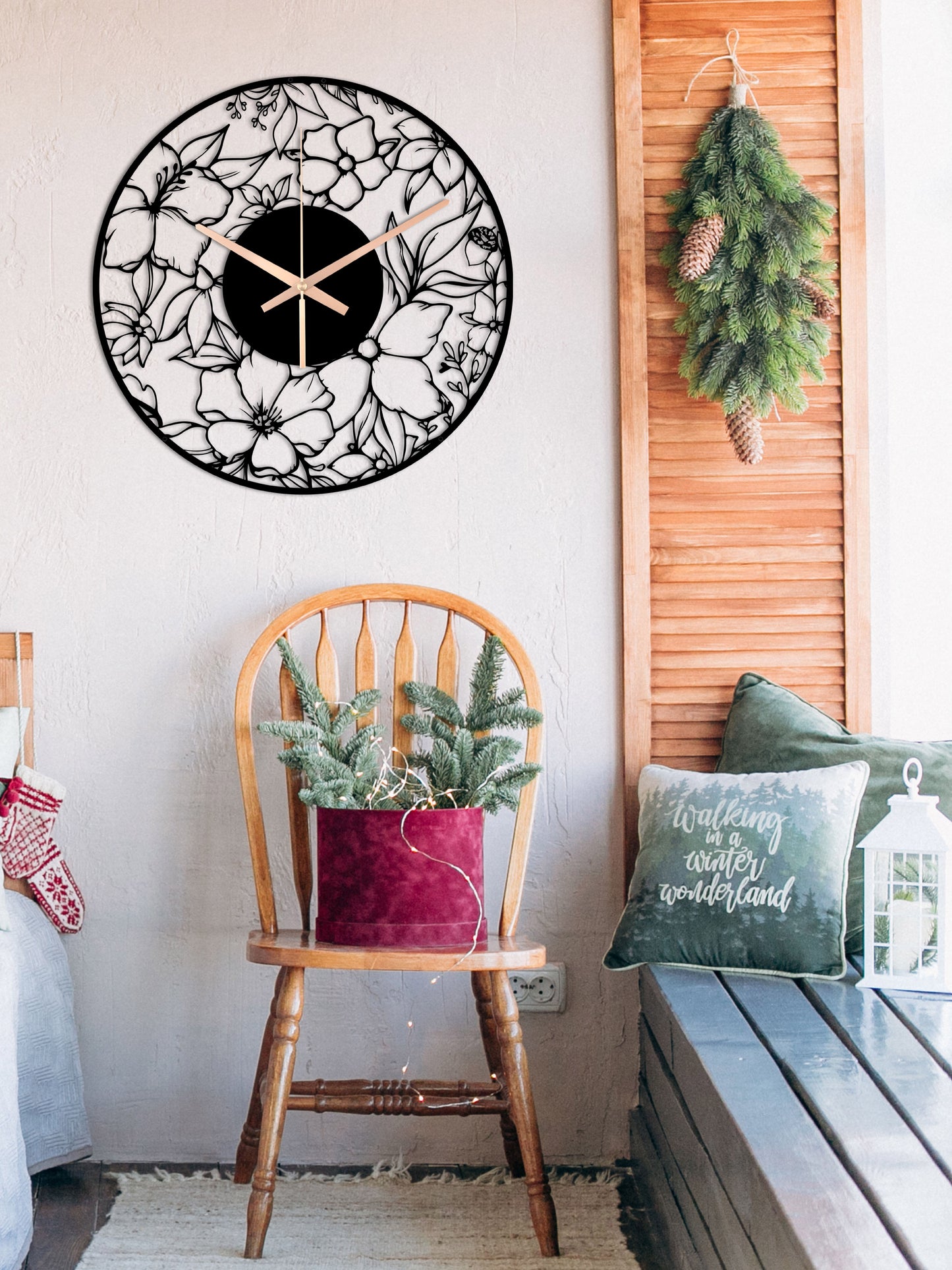 228-Dekoratif Metal Duvar Saati