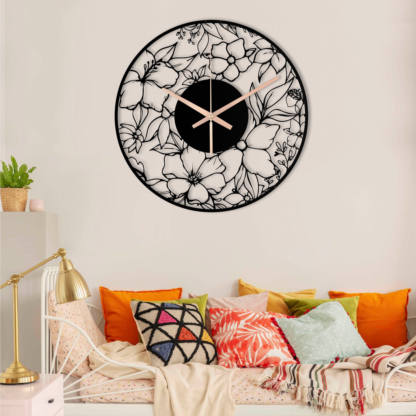 228-Dekoratif Metal Duvar Saati