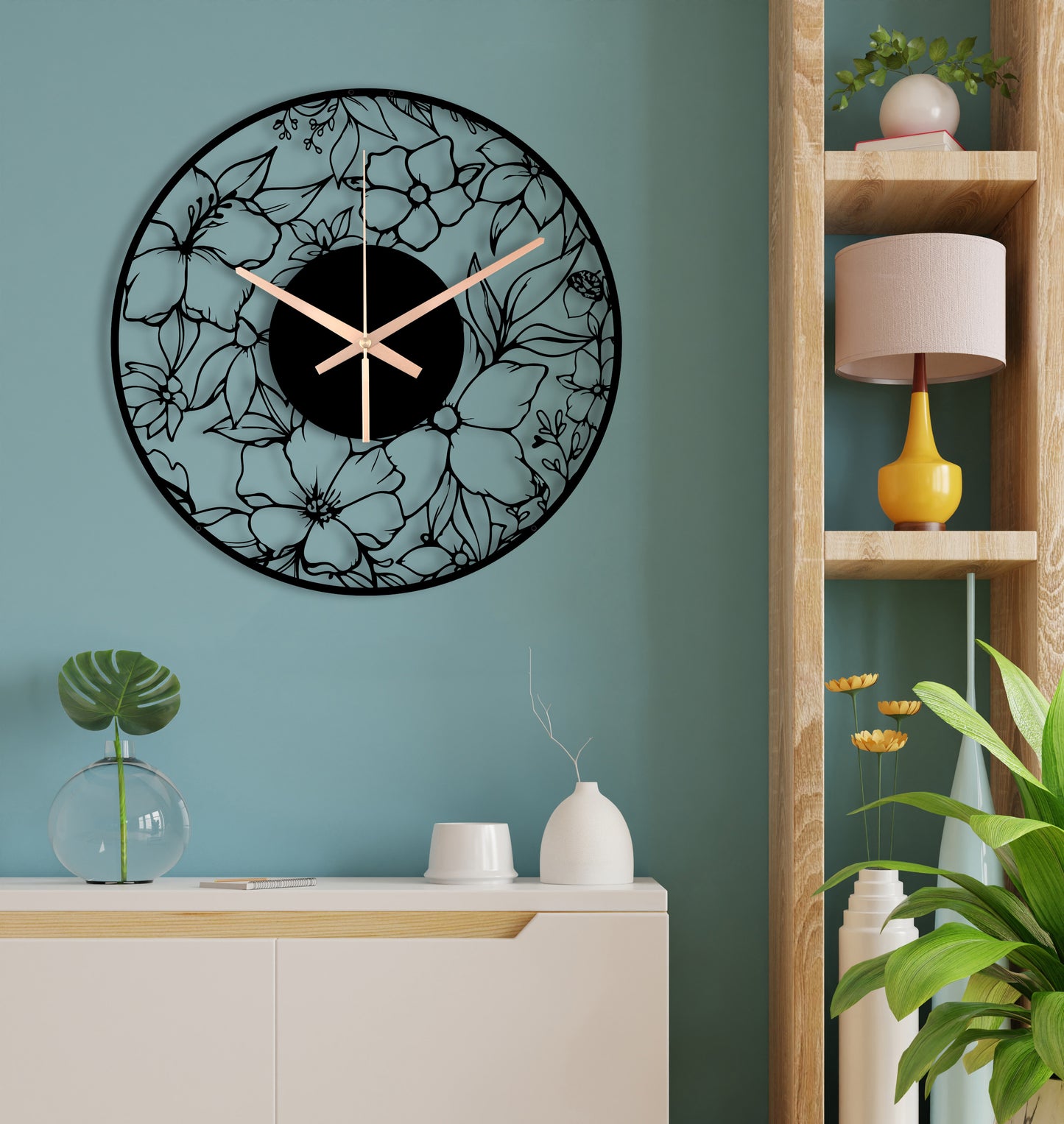 228-Dekoratif Metal Duvar Saati