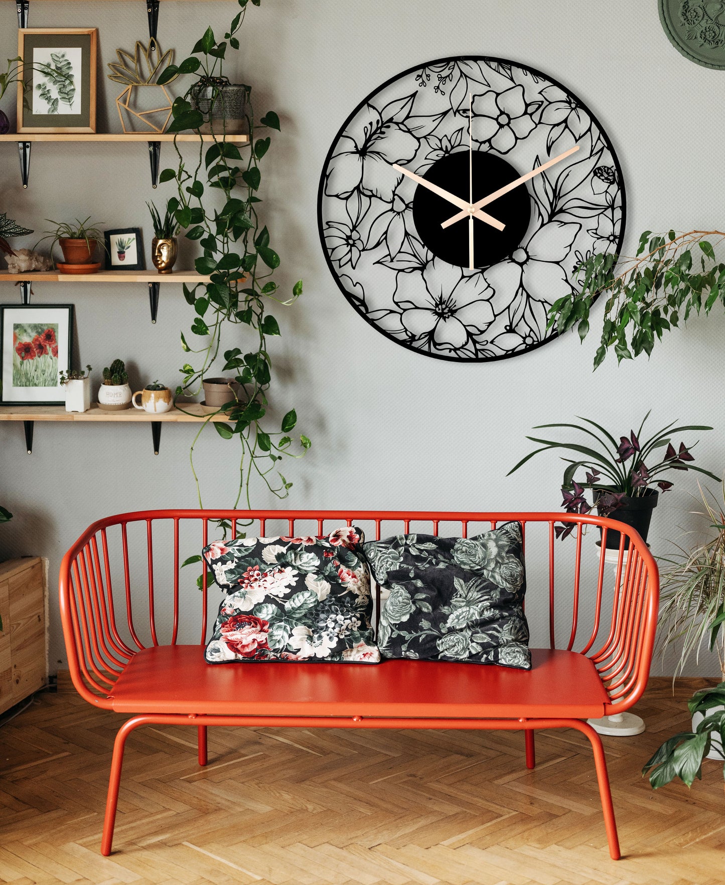 228-Dekoratif Metal Duvar Saati