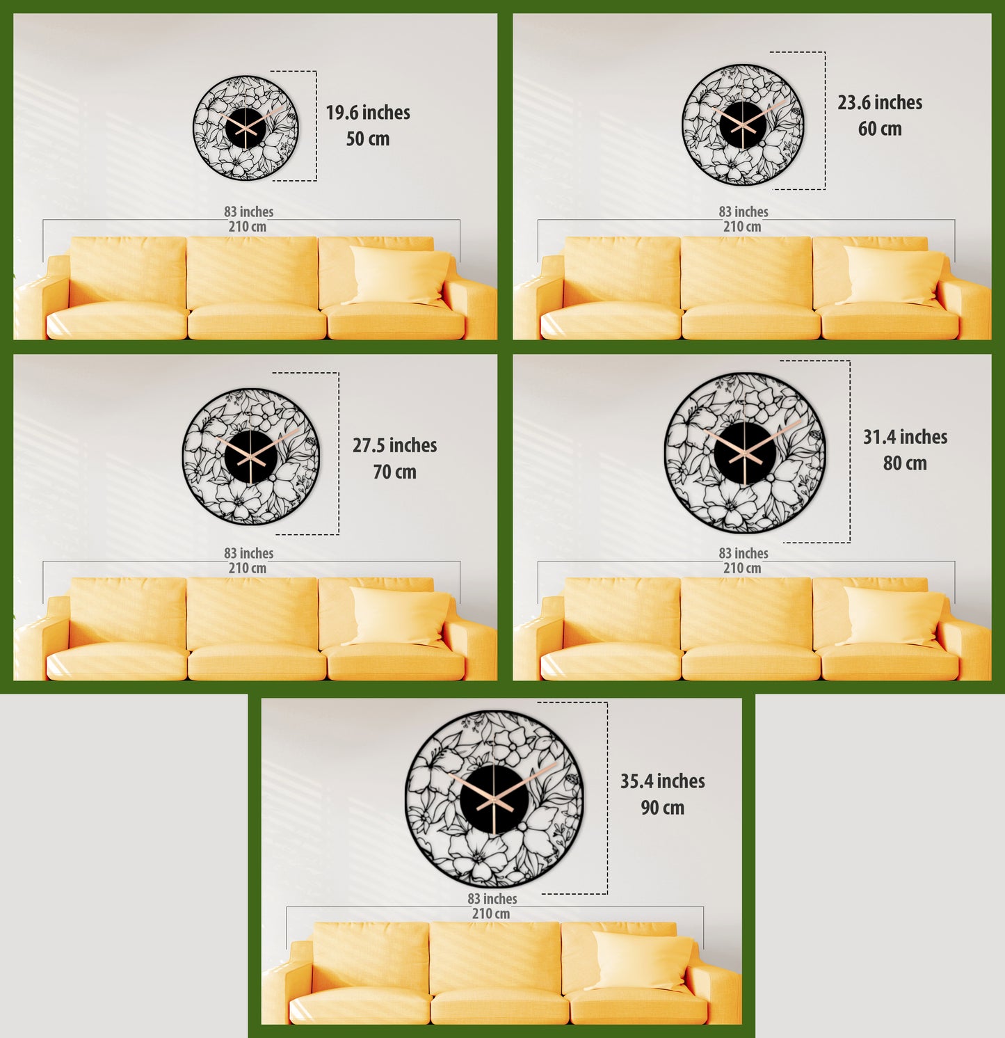 228-Dekoratif Metal Duvar Saati