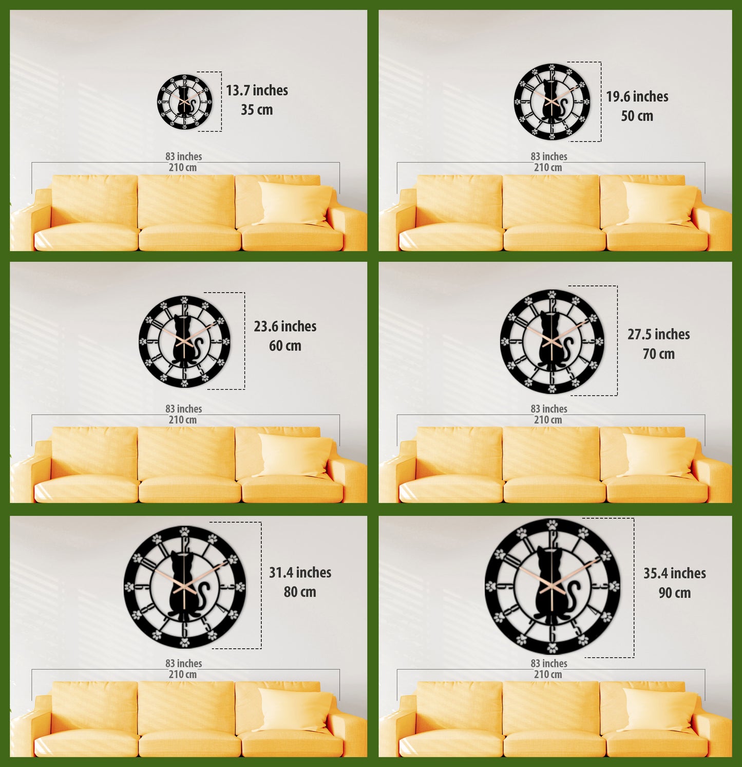 230-Dekoratif Metal Duvar Saati