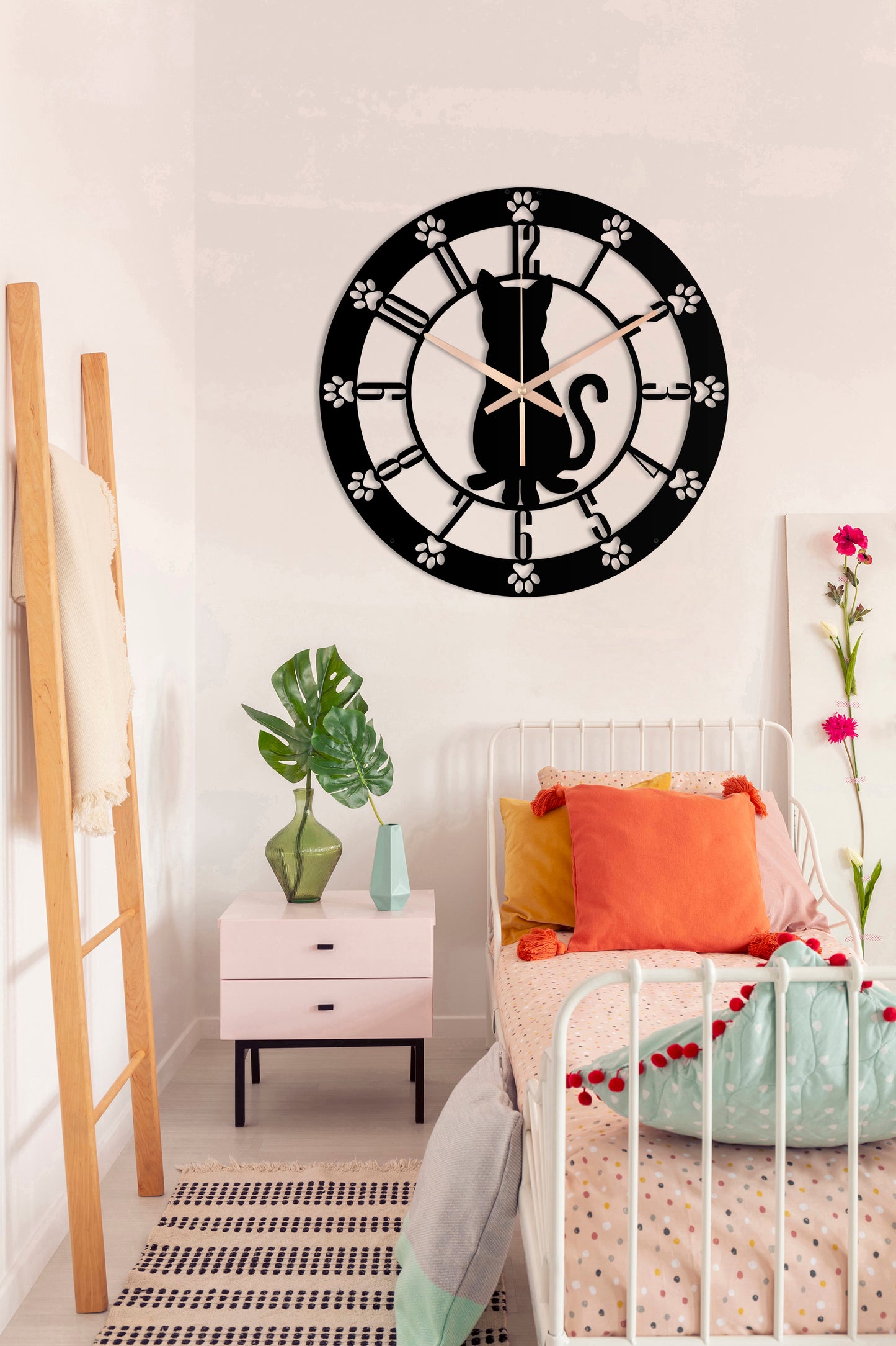 230-Dekoratif Metal Duvar Saati