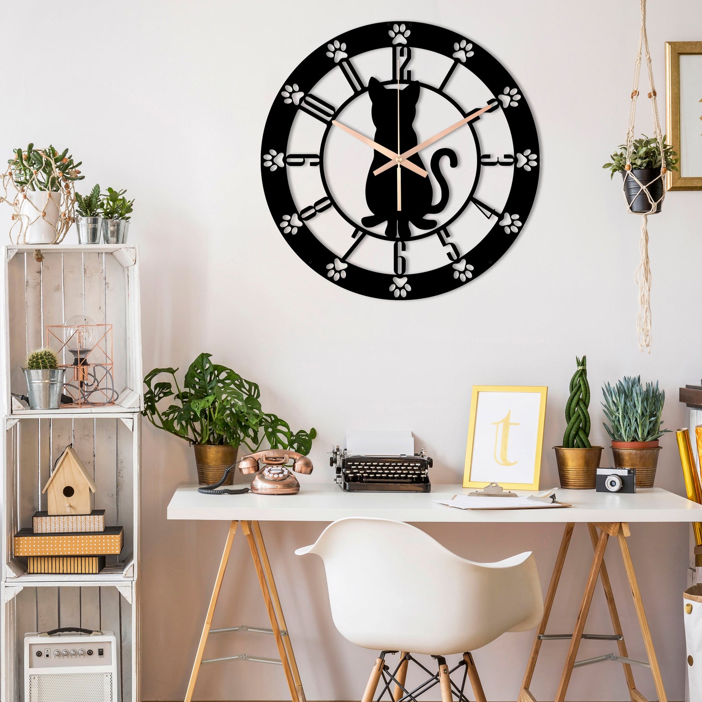 230-Dekoratif Metal Duvar Saati