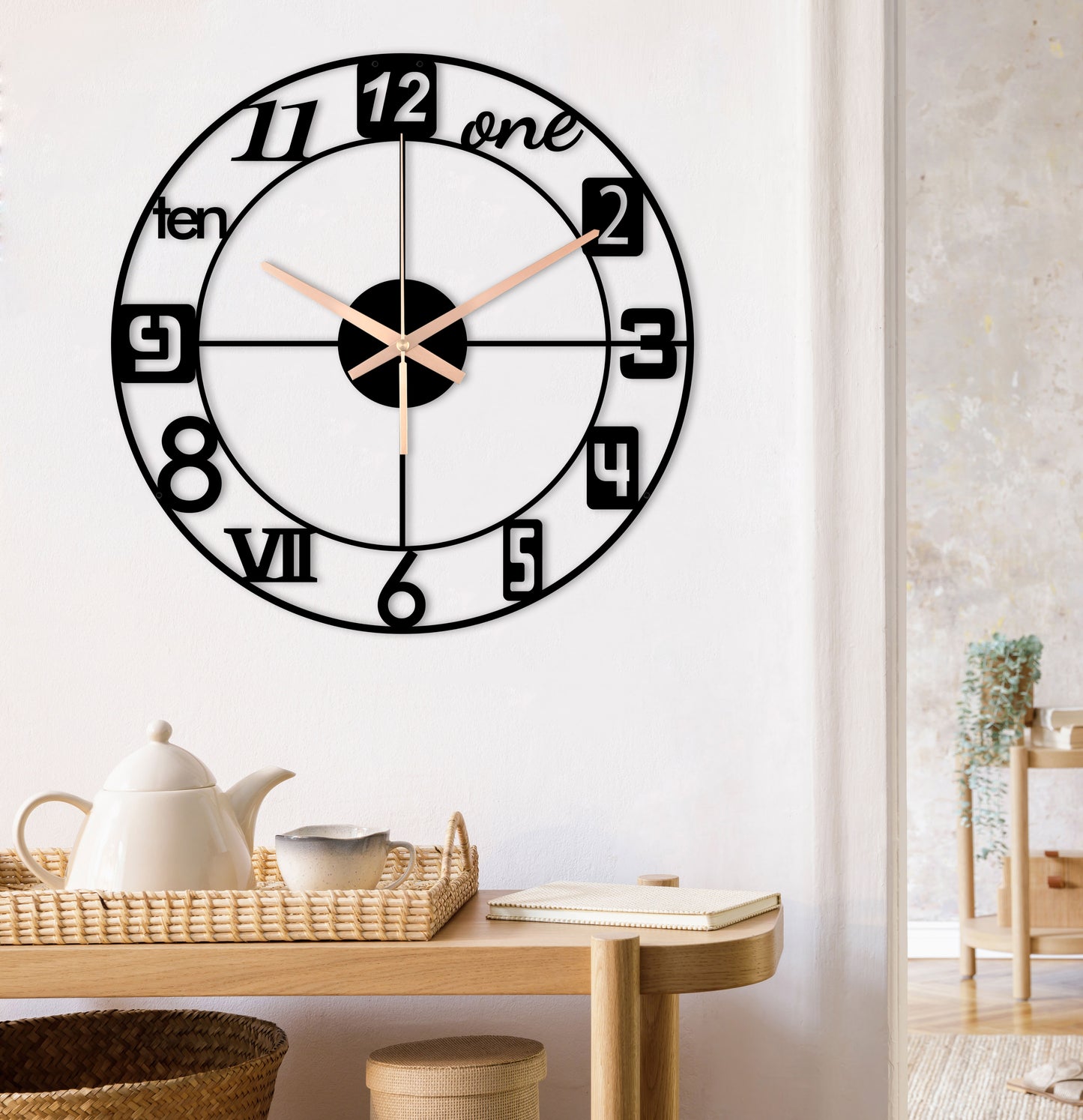 233-Dekoratif Metal Duvar Saati