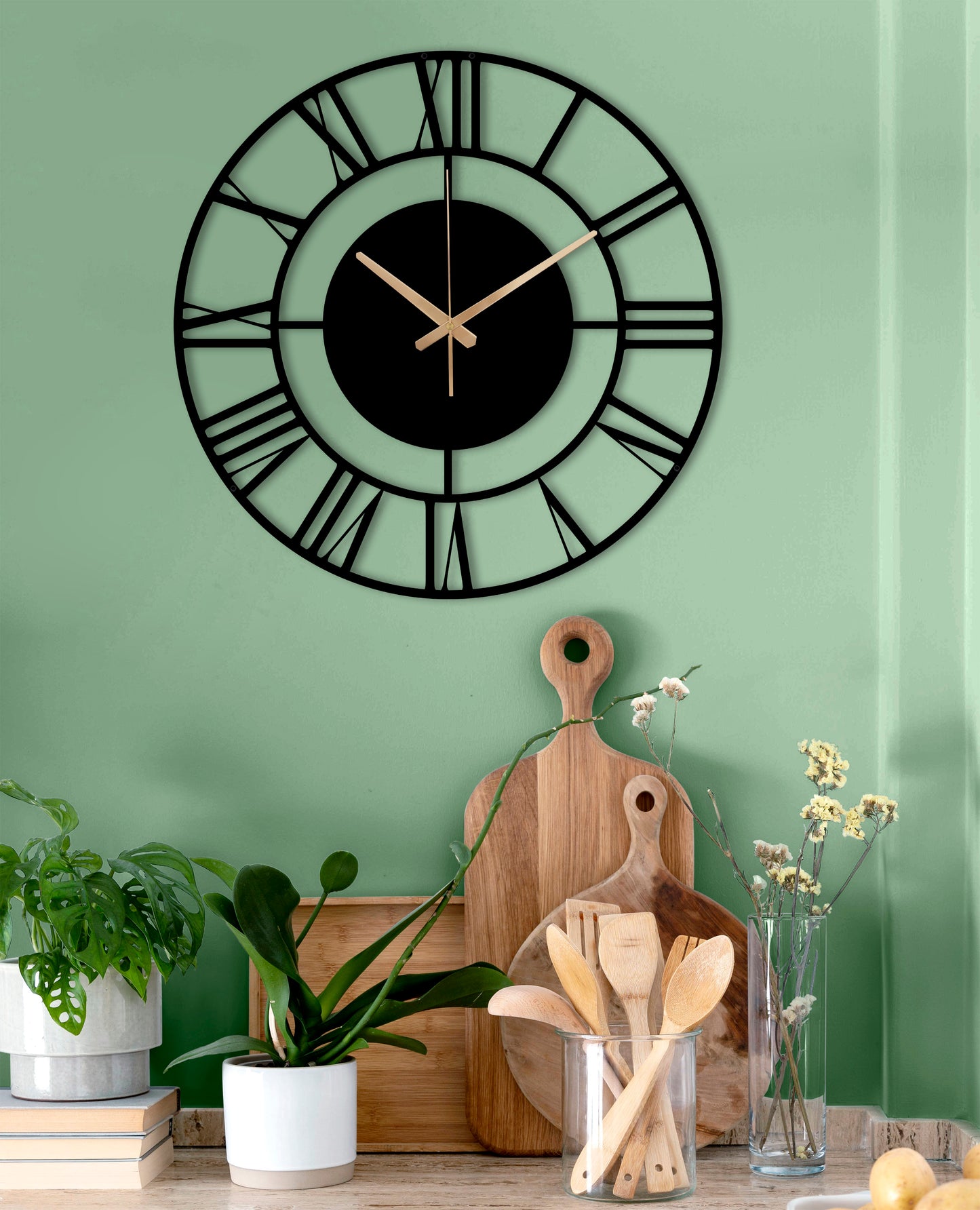 238-Dekoratif Metal Duvar Saati