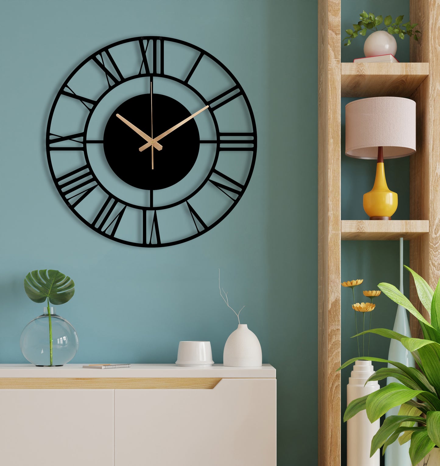 238-Dekoratif Metal Duvar Saati