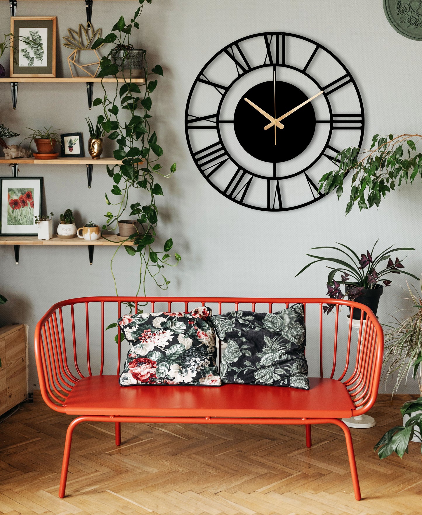 238-Dekoratif Metal Duvar Saati