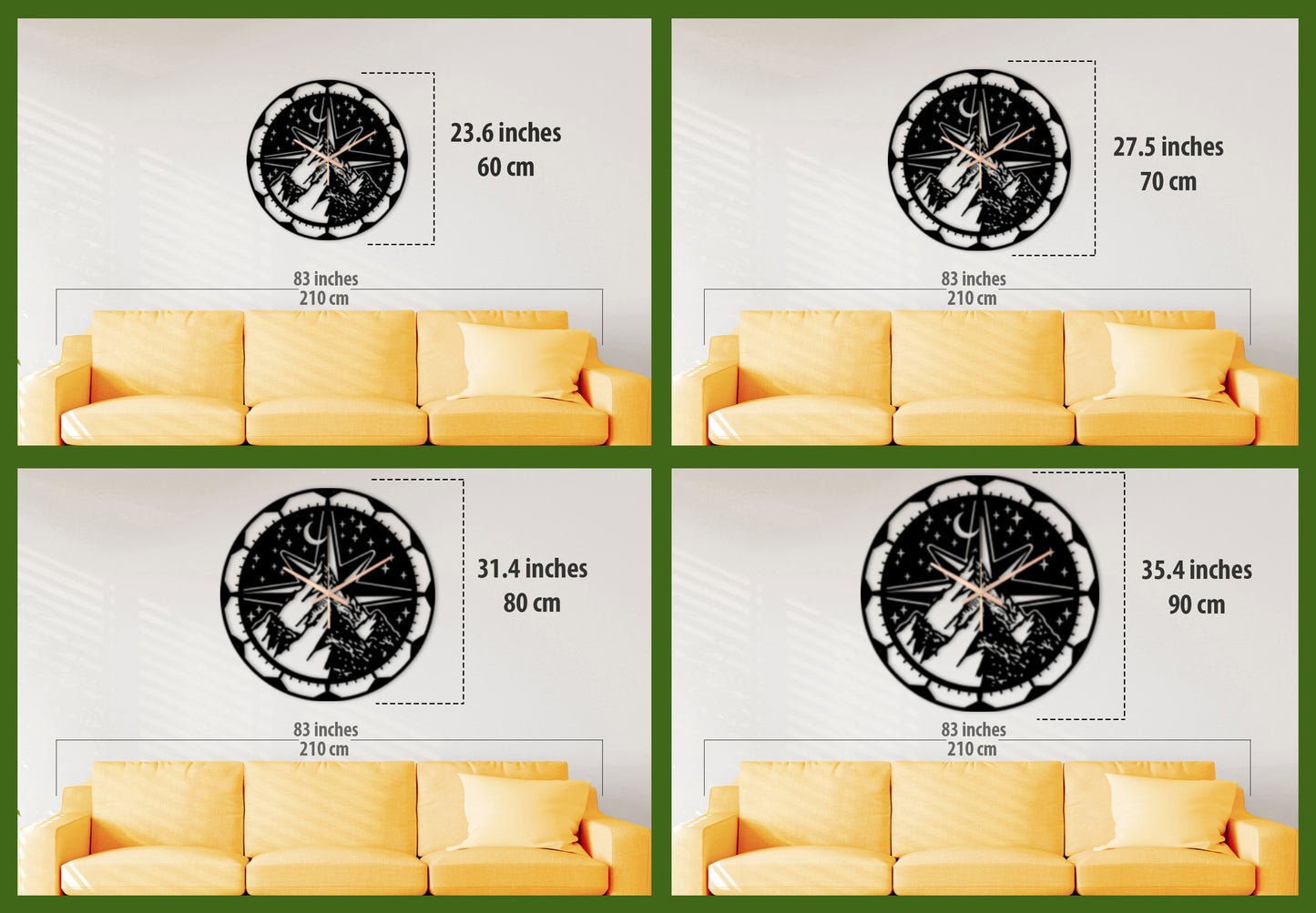 240-Dekoratif Metal Duvar Saati