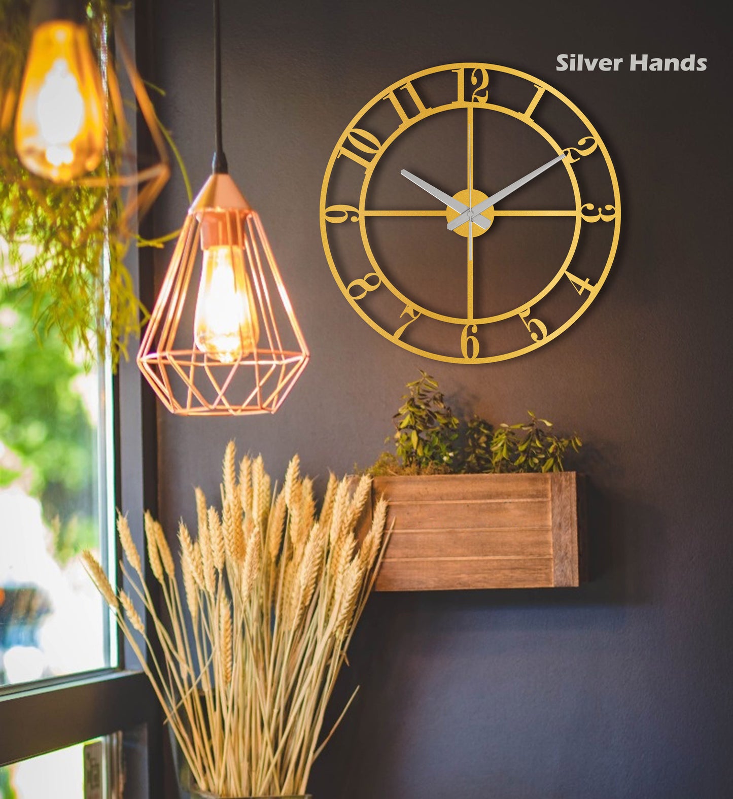 25-Dekoratif Metal Duvar Saati
