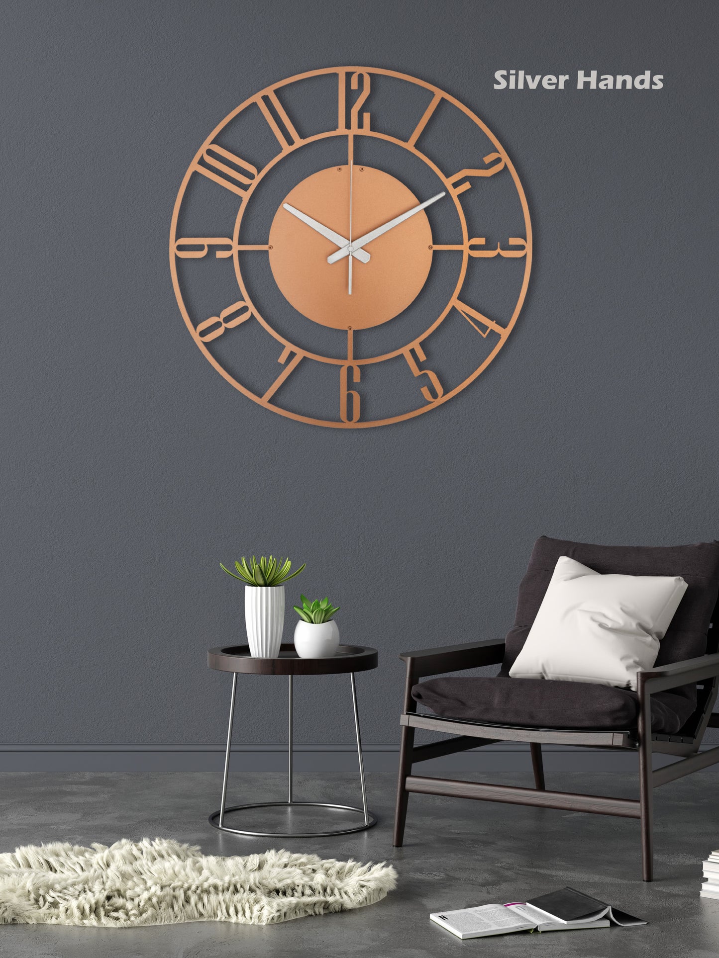 32-Dekoratif Metal Duvar Saati