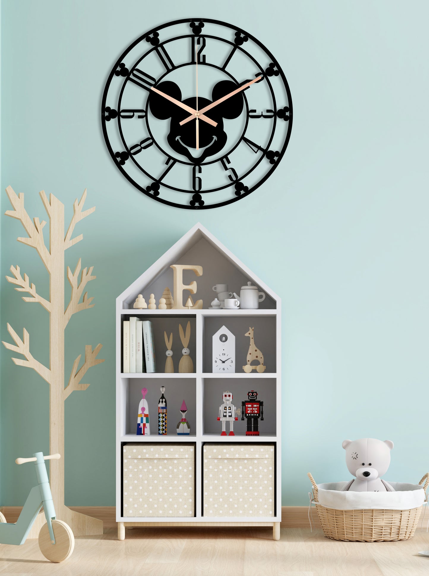 208-Dekoratif Metal Duvar Saati